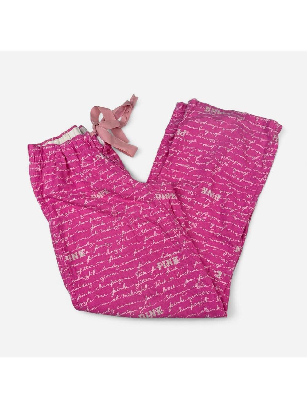 Victoria's Secret PINK Y2K Coquette Pink Script Pajama Pants